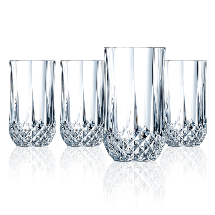 Eclat By Cristal D'Arques Longchamp 4 - Piece 12oz. Lead Free Crystal  Highball Glass Glassware Set